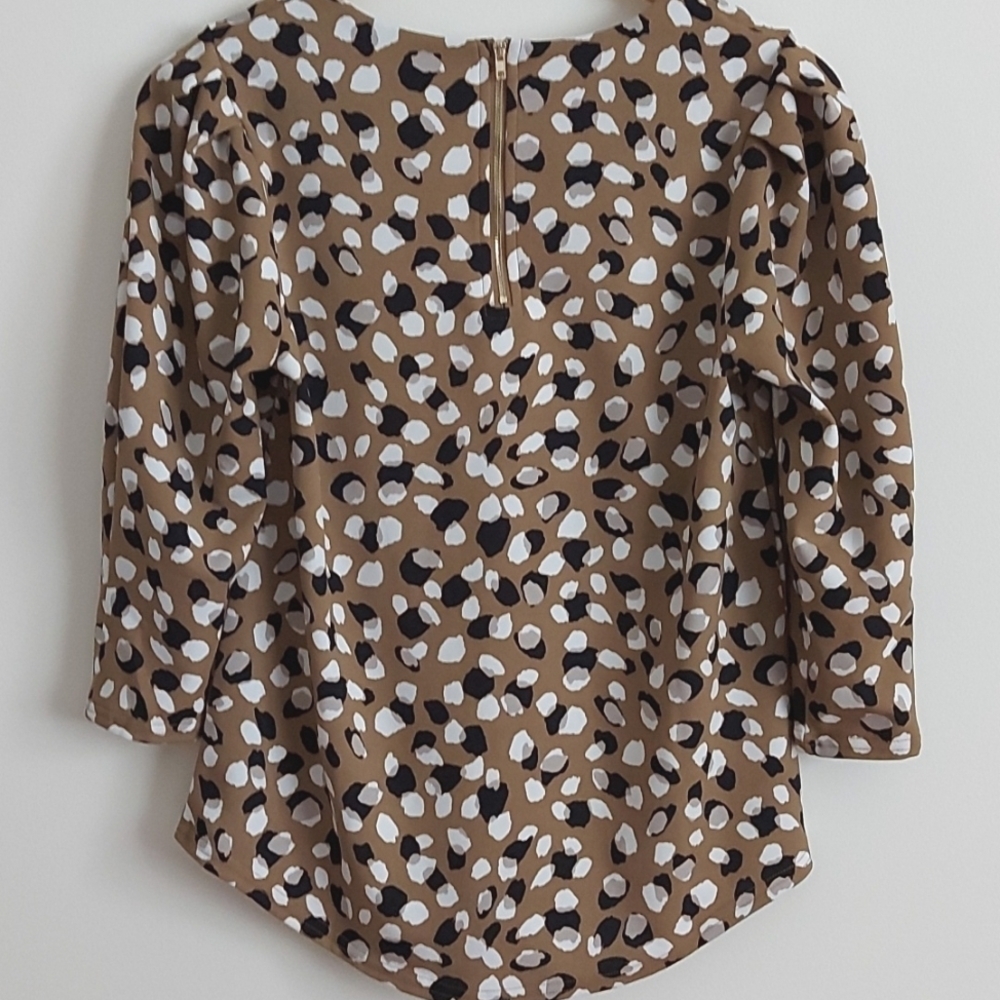 Melloday Printed Puff Sleeve Top Size Small - Picture 3 of 7